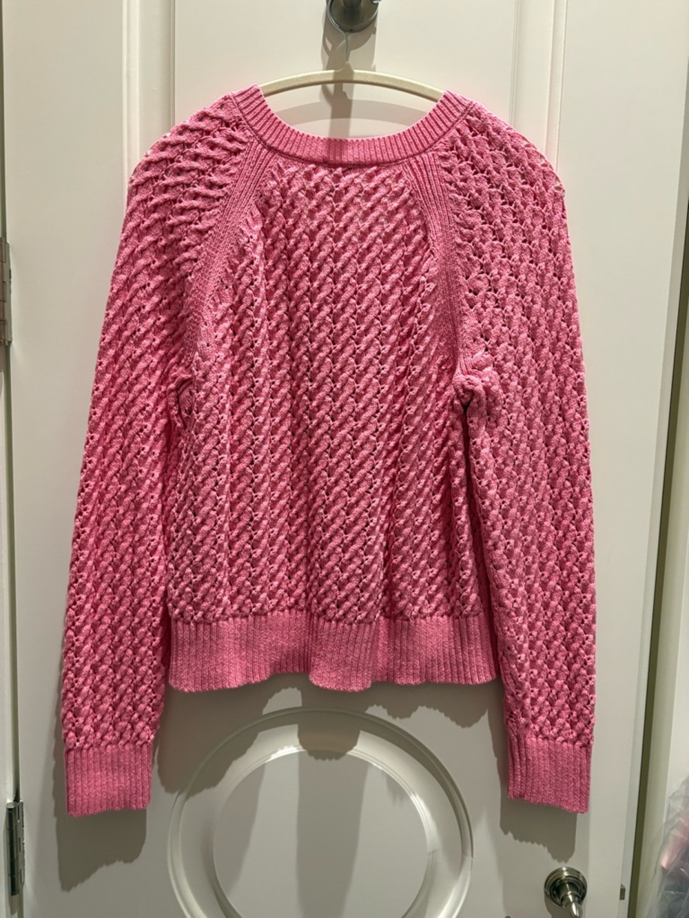 Talbots Pink Cable-Knit V-Neck Sweater - Picture 3 of 3